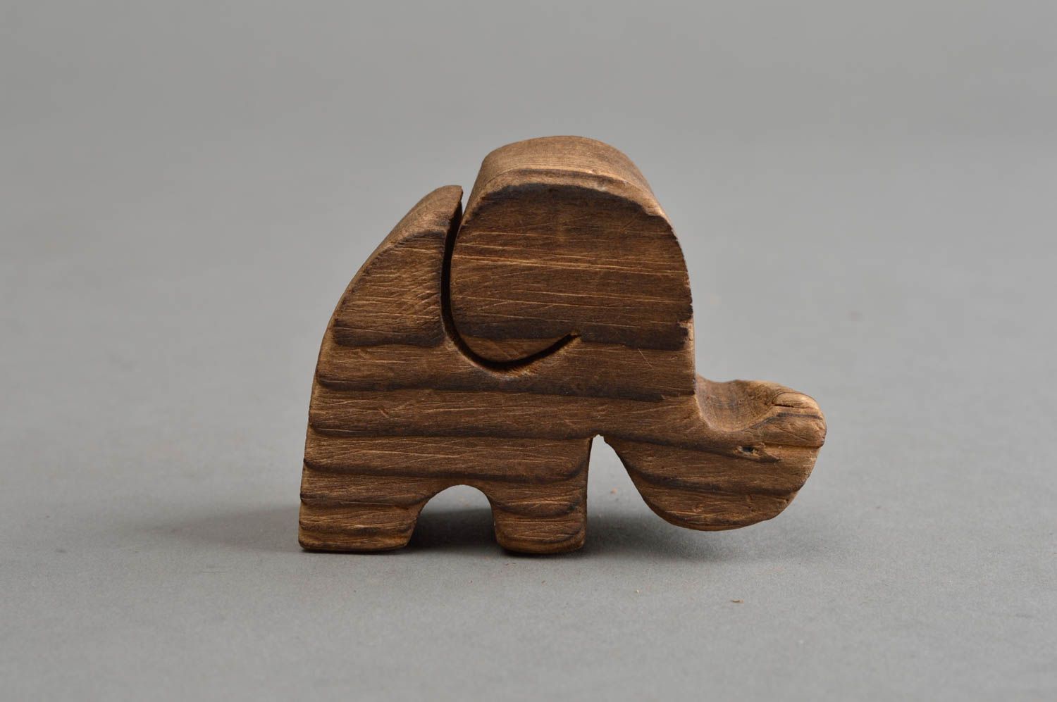 Deko aus Naturmaterialien geschnitzte Holzfigur Elefant Figur aus Holz handmade foto 2