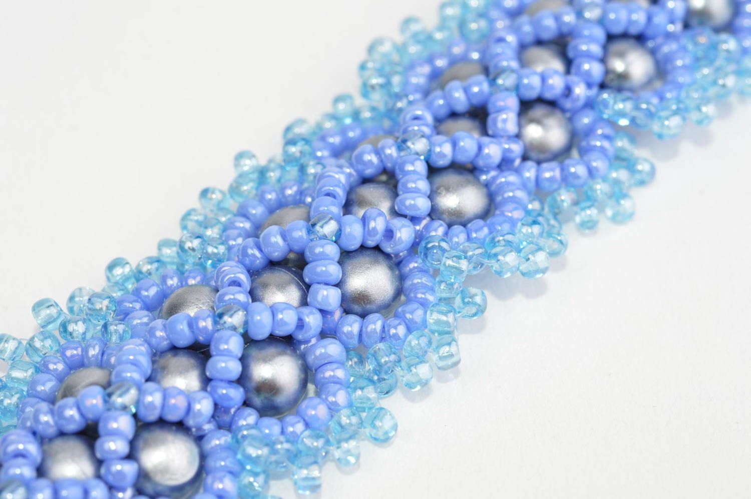 Модный браслет хэнд мэйд модная бижутерия голубой браслет из бусин бисерный фото 5