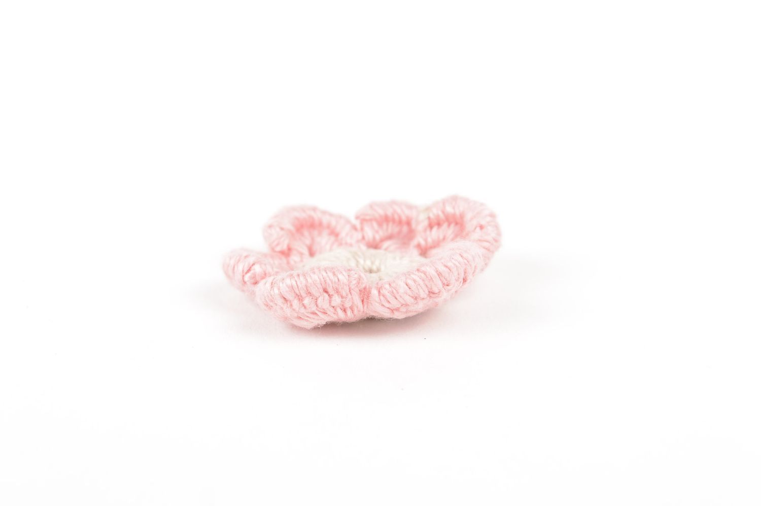 Fleur tricot fait main Fourniture bijoux rose clair au crochet Loisirs créatifs photo 4