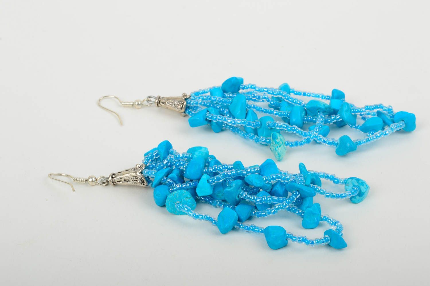 Комплект украшений бижутерия ручной работы женские украшения голубая лагуна фото 3