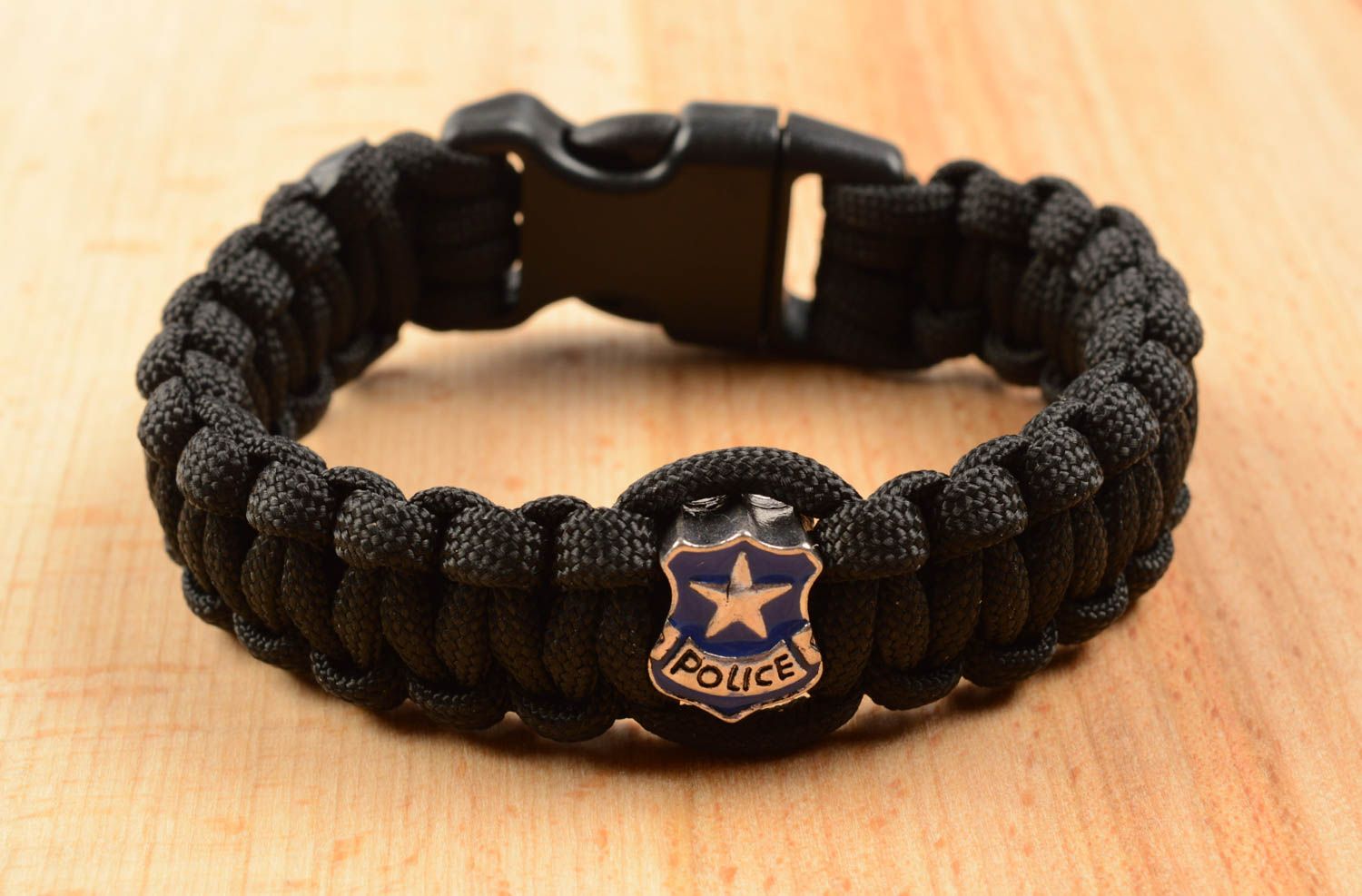 Handmade male accessory designer black bracelet paracord survival bracelet photo 1