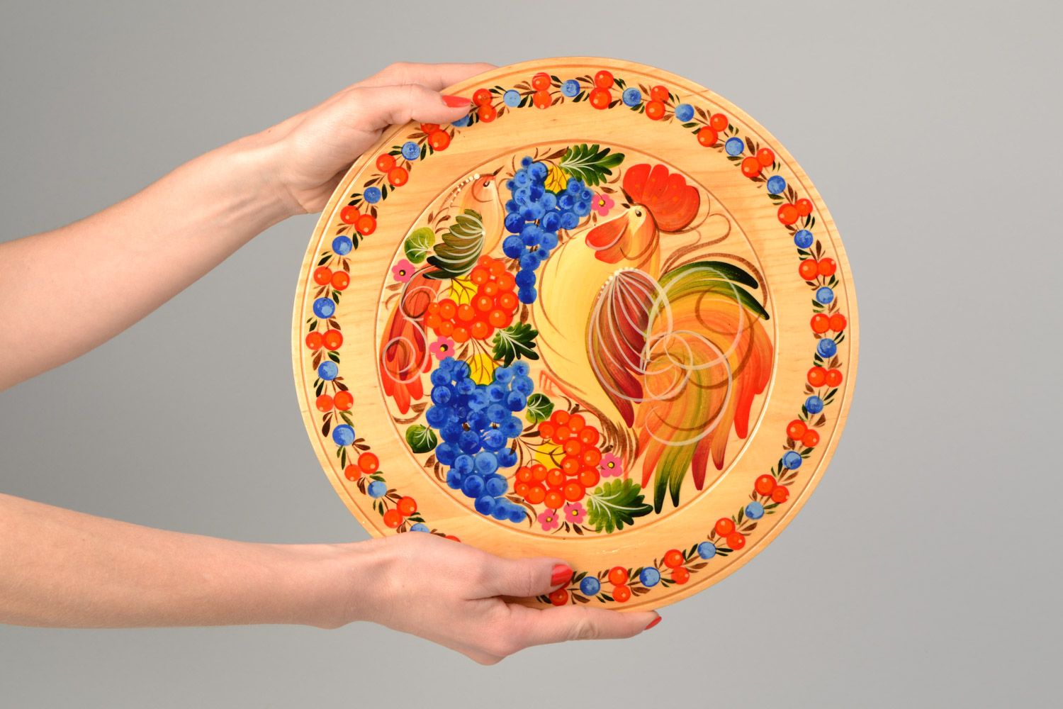 Handgemachter dekorativer Teller aus Holz für Wand oder Tisch Dekoration foto 2