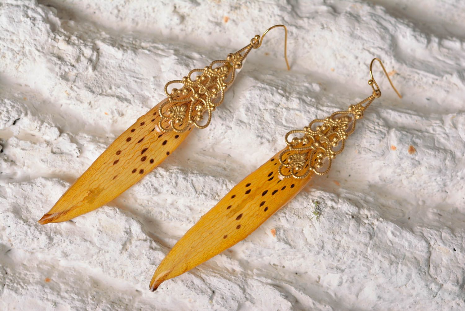 Handmade Designer Schmuck Accessoire für Frauen Modeschmuck Ohrringe Tigerlilie foto 1