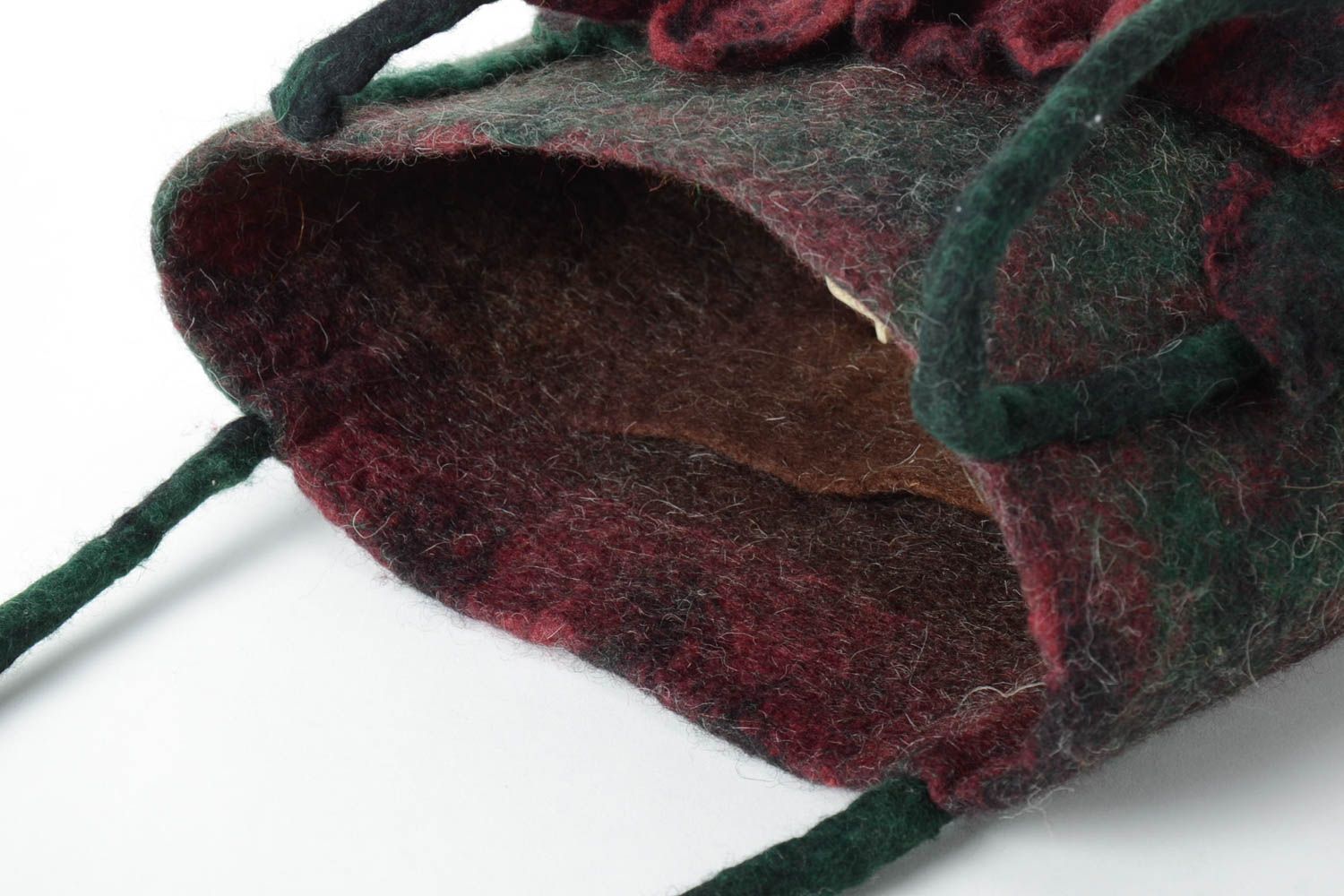 Beauiful handmade felted wool bag winter handbag shoulder bag fashion trends photo 3