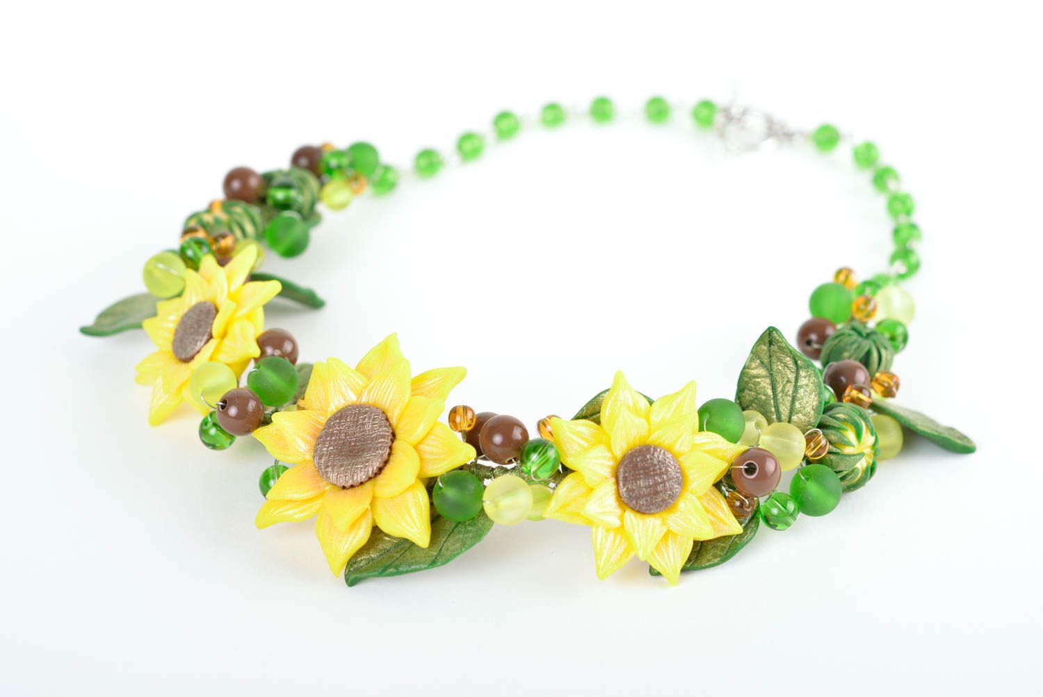 Sonnenblumen Damen Halskette Halsschmuck für Damen Schmuck Collier handgemacht foto 1