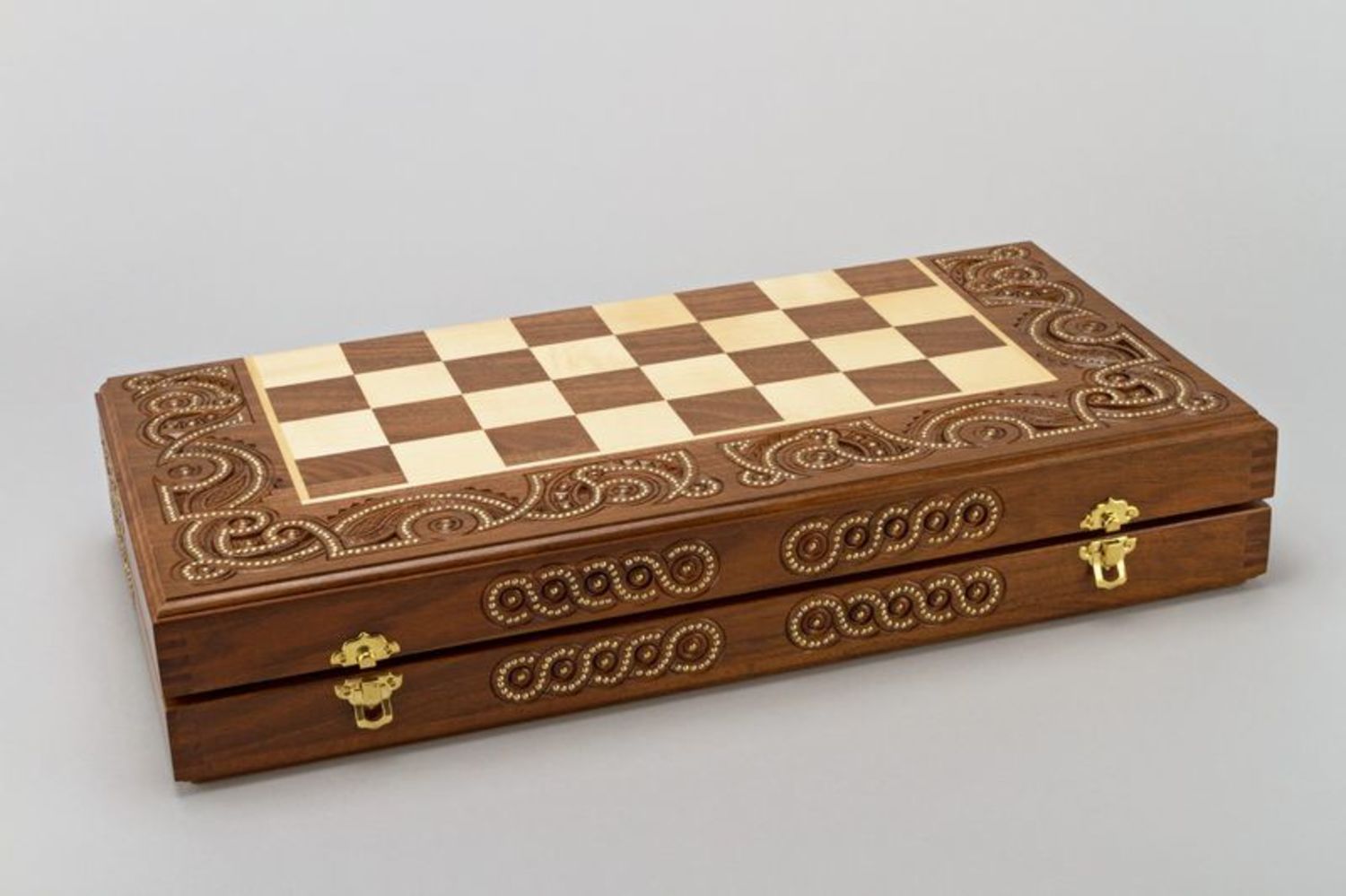 Backgammon scacchi fatti a mano Gioco da tavolo Backgammon di legno intarsiato 
 foto 4