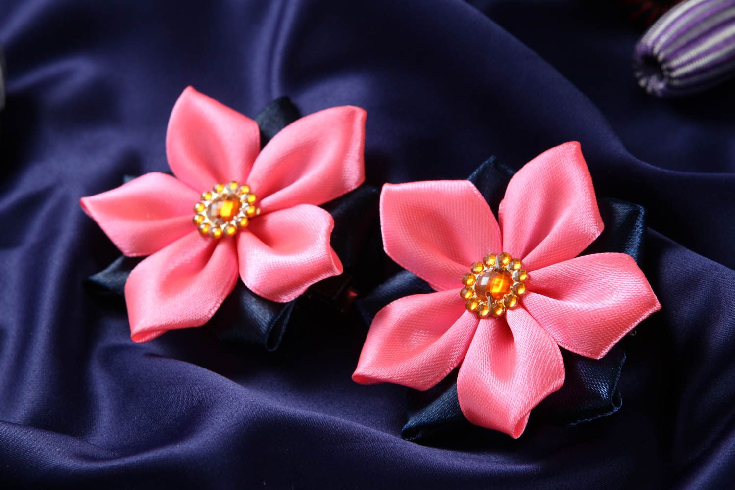 Handmade Accessoires für Haare Haarspangen Blumen schönes Haarspangen Set foto 1