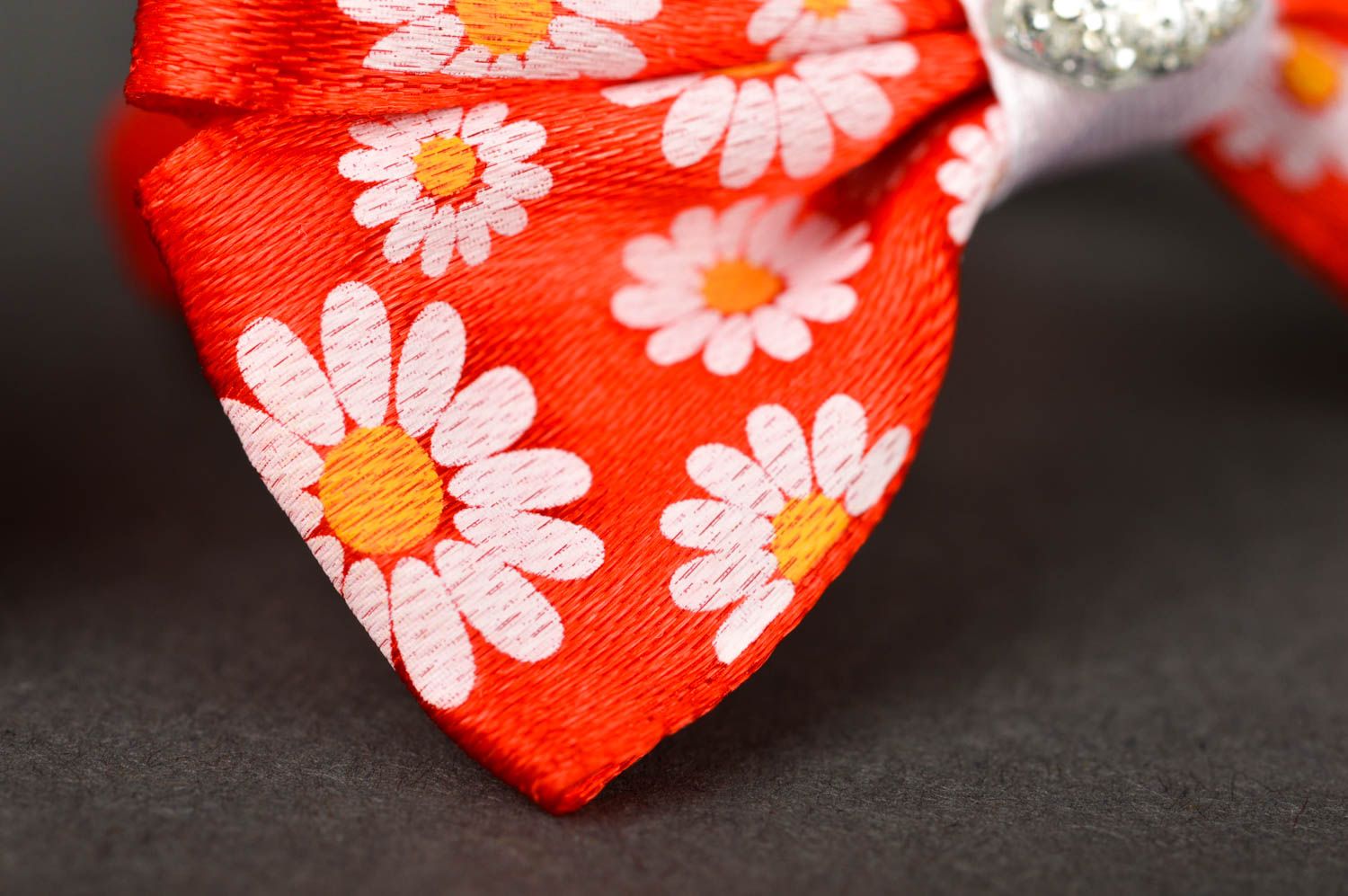Handmade cute designer hair tie unusual flower bow stylish hair accessory photo 5
