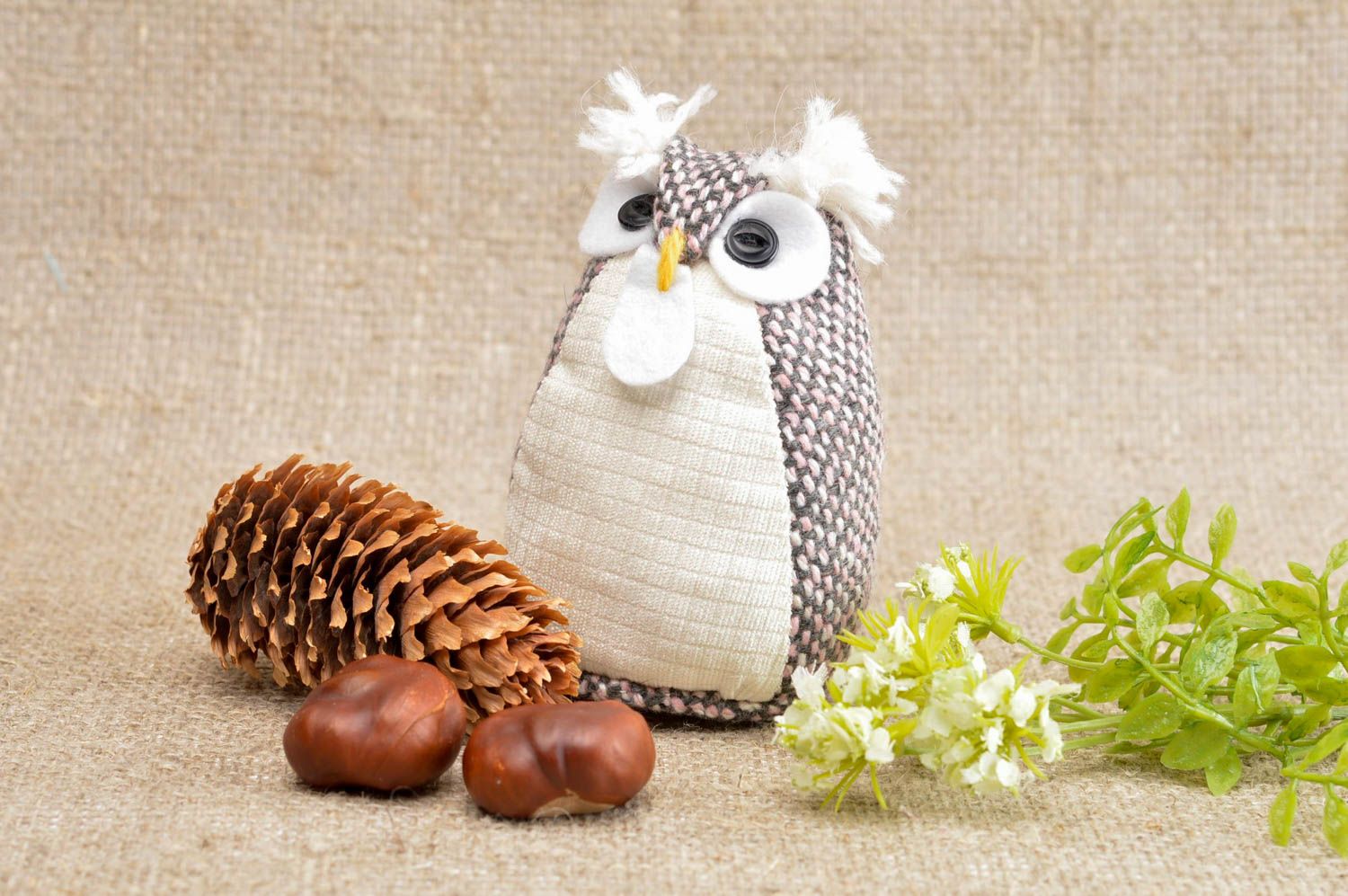 Handmade cute soft toy unusual designer owl toy stylish nursery decor ideas photo 1