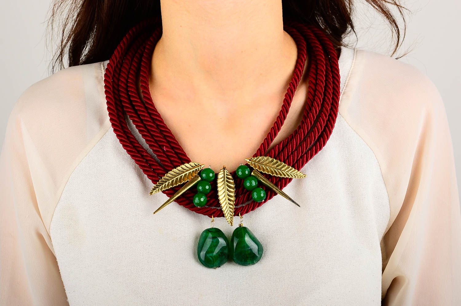 Damen Collier handgefertigt Modeschmuck Halskette Accessoire für Frauen schön foto 1
