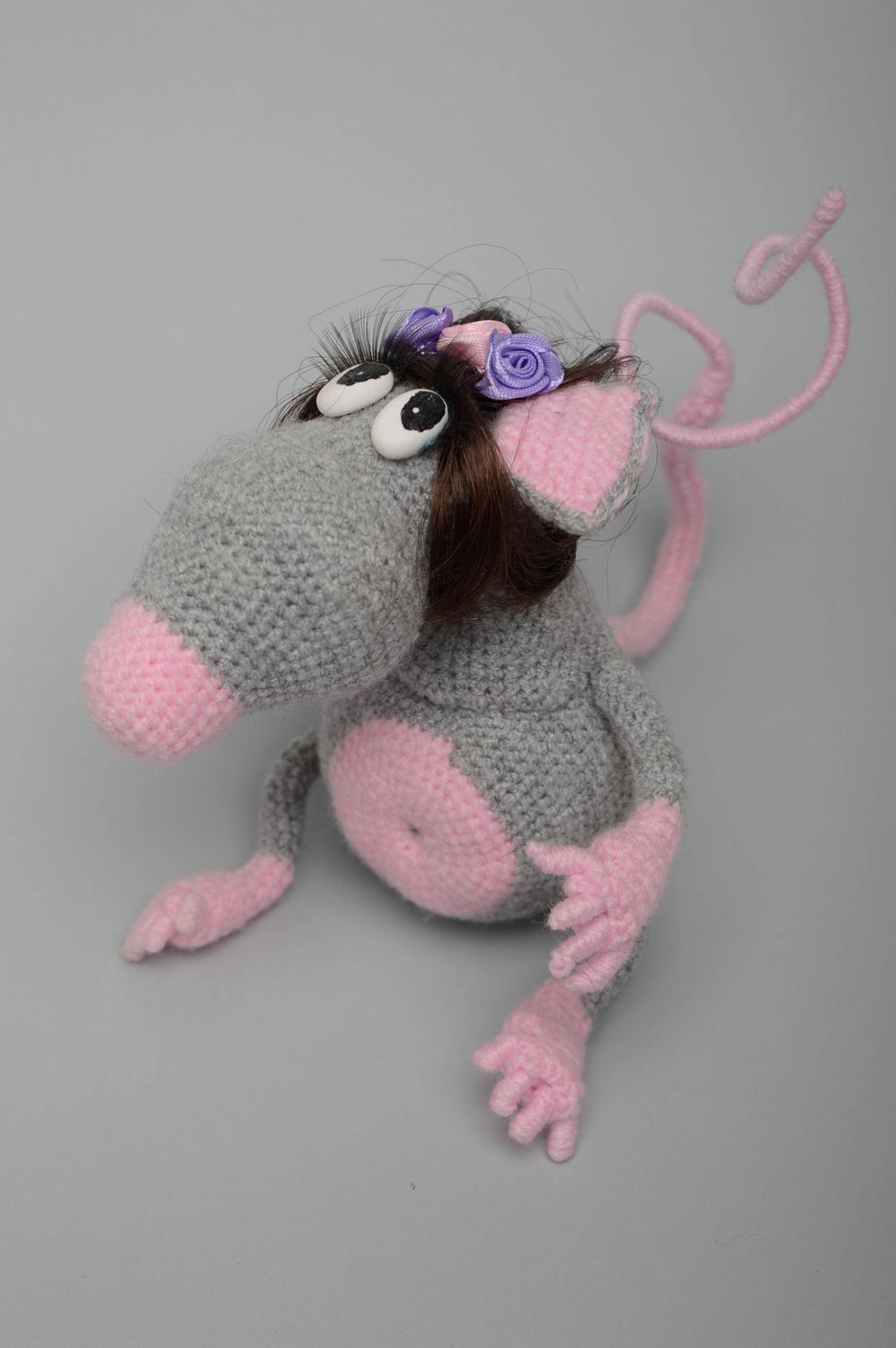 Handmade knit toy Mouse photo 1