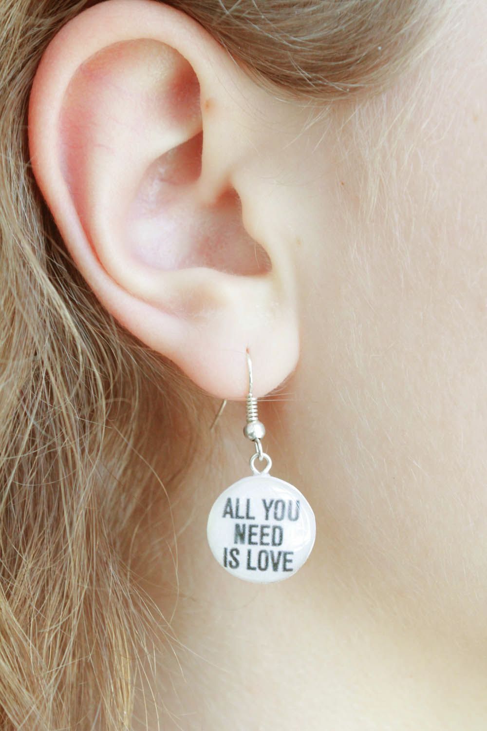 Polymer clay earrings All you need is love photo 1
