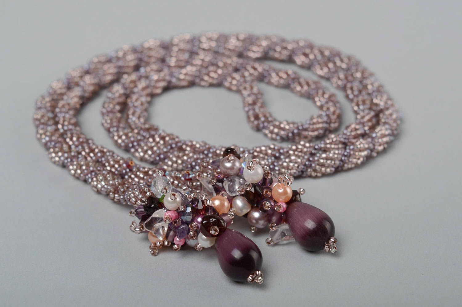Beaded necklace handmade designer jewelry for women exclusive accessories photo 2