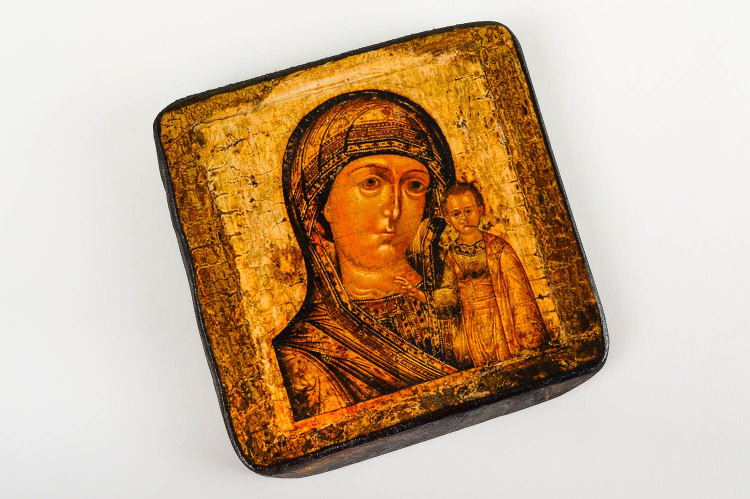 Икона ручной работы икона Богоматери Казанской православная икона красивая фото 2