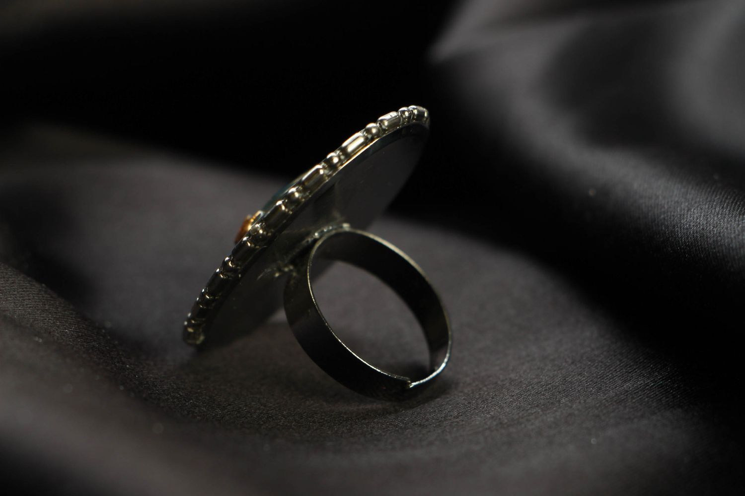Metal ring in steampunk style photo 3