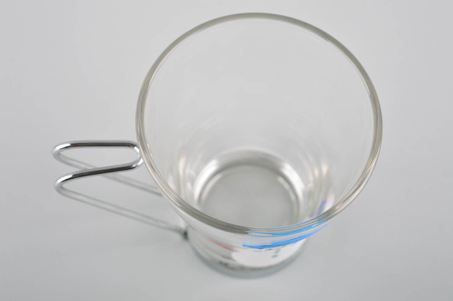 Tasse à thé fait main Mug original en verre Vaisselle design Bonhomme de neige photo 4