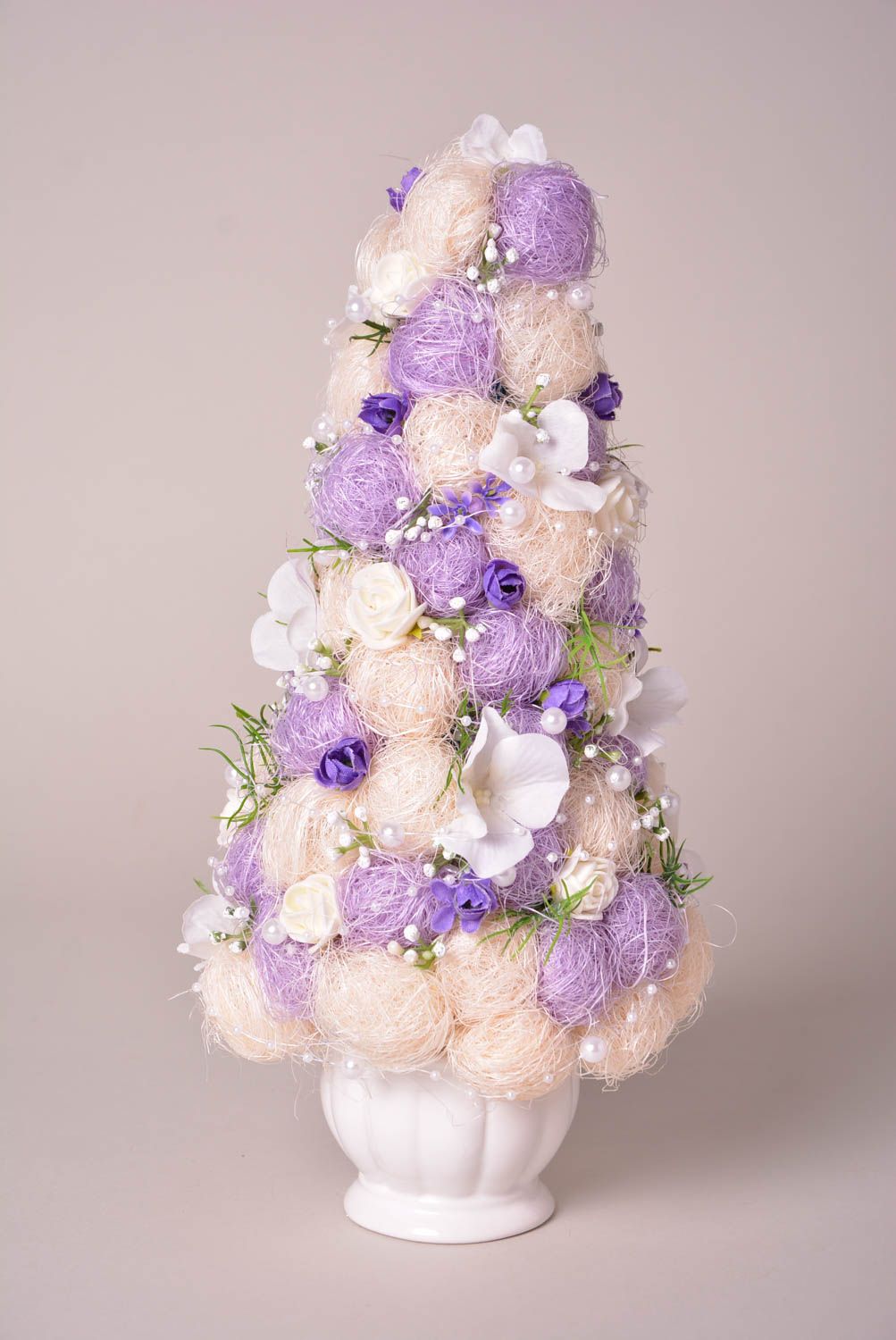 Table decorative tree white-lilac wedding topiary xmas gift decorative use only photo 1