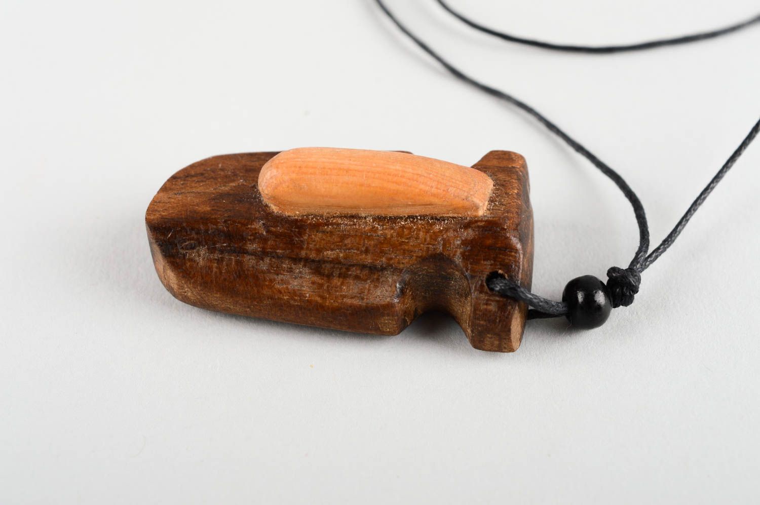 Unusual handmade wooden pendant wood craft fashion neck accessories for girls photo 4