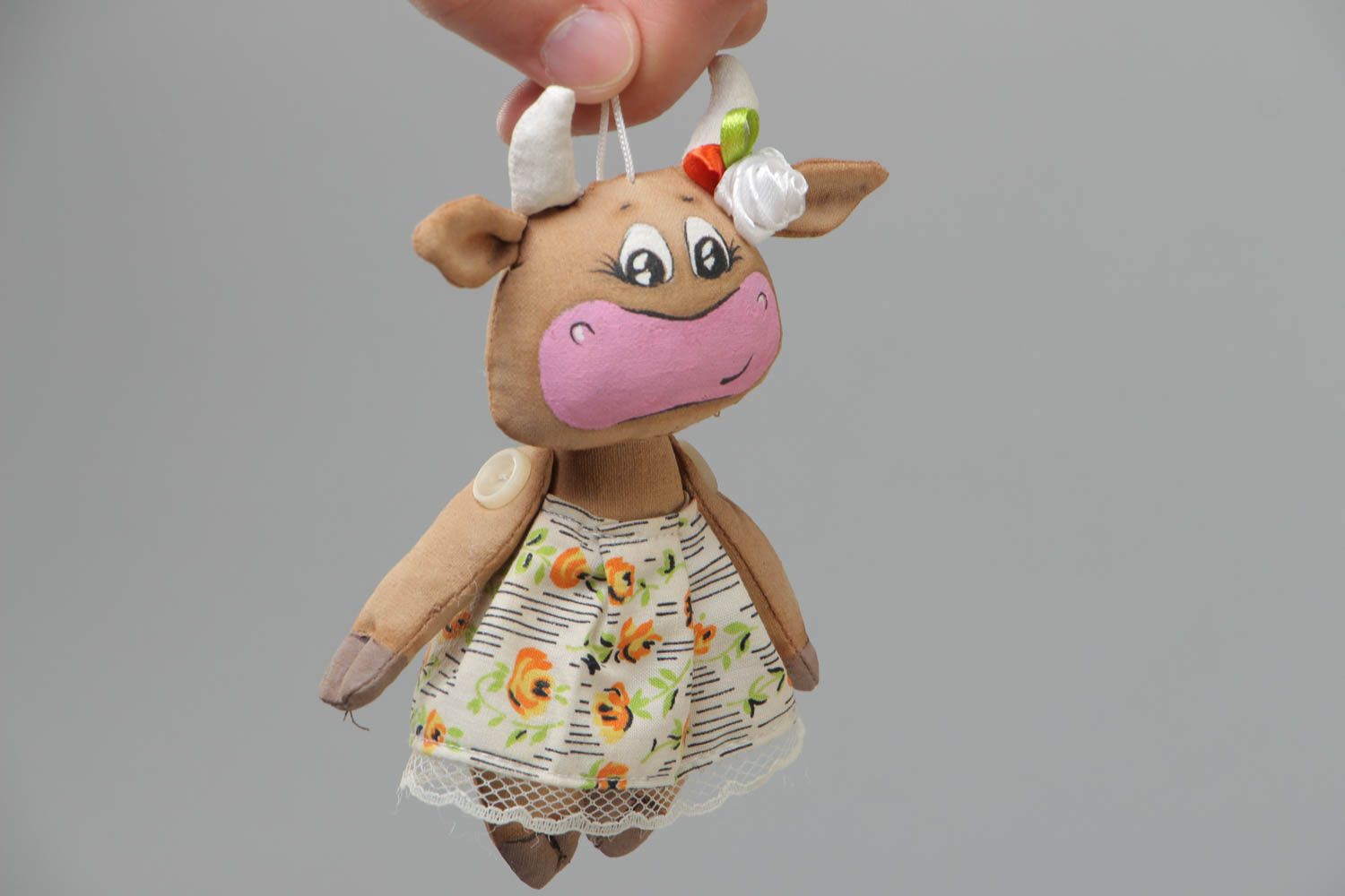 Игрушка с запахом коровка из ткани ручной работы авторская детская Коровка фото 5