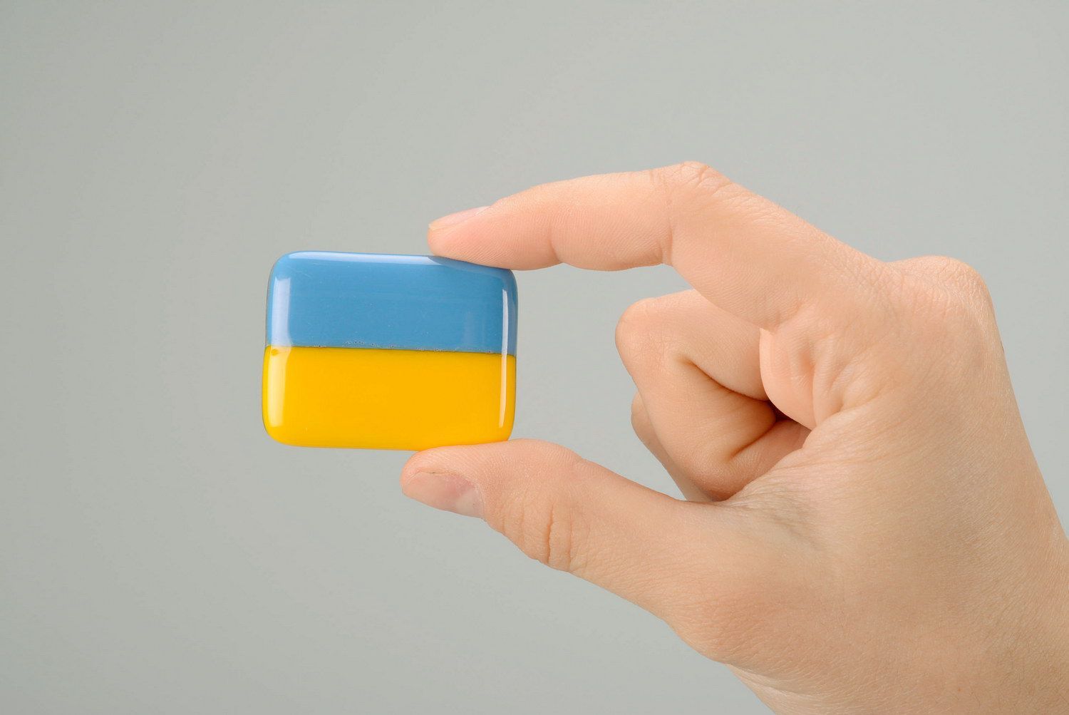 Broche en verre fait main Drapeau de l'Ukraine  photo 5