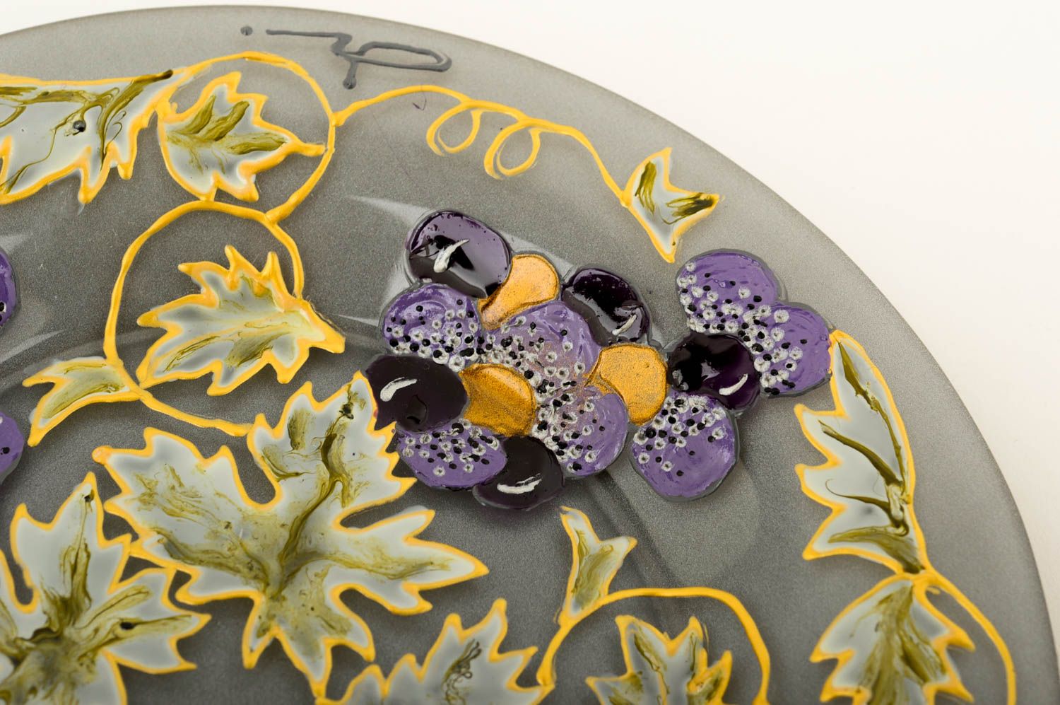 Assiette décorative faite main Vaisselle en verre raisin Décoration maison photo 4