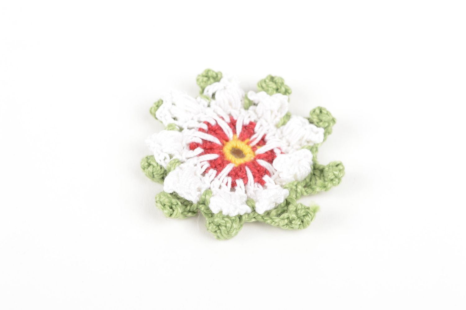 Handmade Haarspange Rohling Broschen Modeschmuck Haarschmuck Blume gehäkelt foto 2