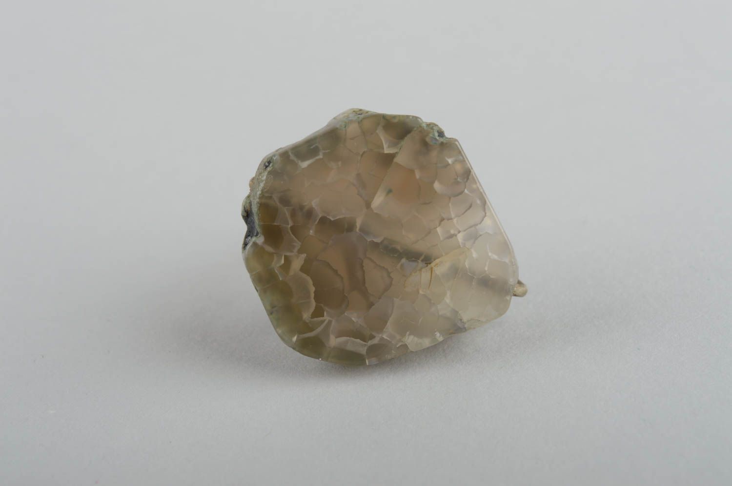 Экстравагантное кольцо из мельхиора с натуральным камнем ручной работы фото 4