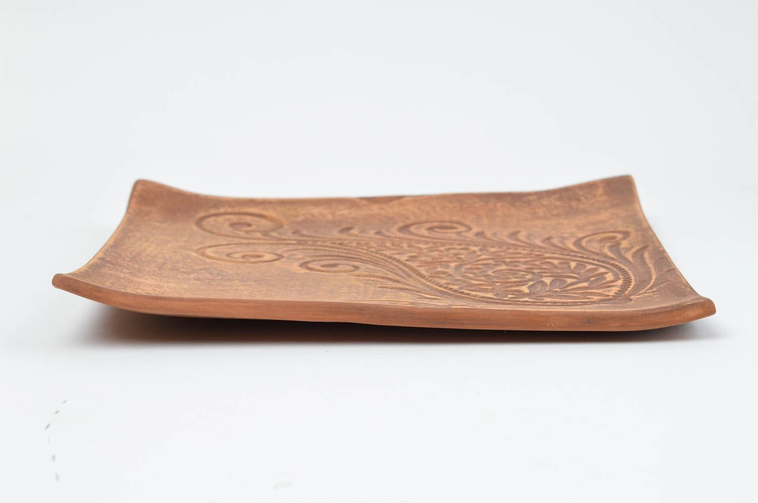 Handmade square plate designer ceramic kitchenware cute unusual utensils photo 3