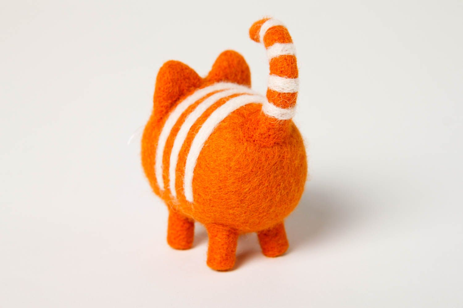 Juguete artesanal de lana regalo original juguete decorativo Gato regordete foto 4
