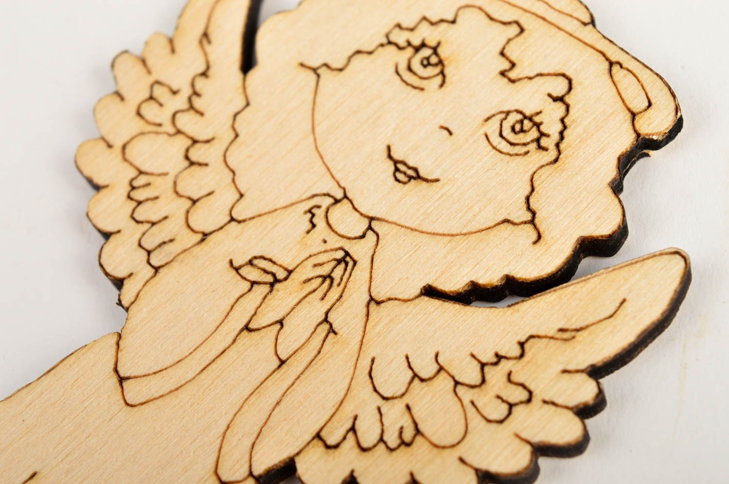 Handmade Figur aus Holz Holzartikel zum Bemalen ausgefallenes Geschenk Engel foto 4