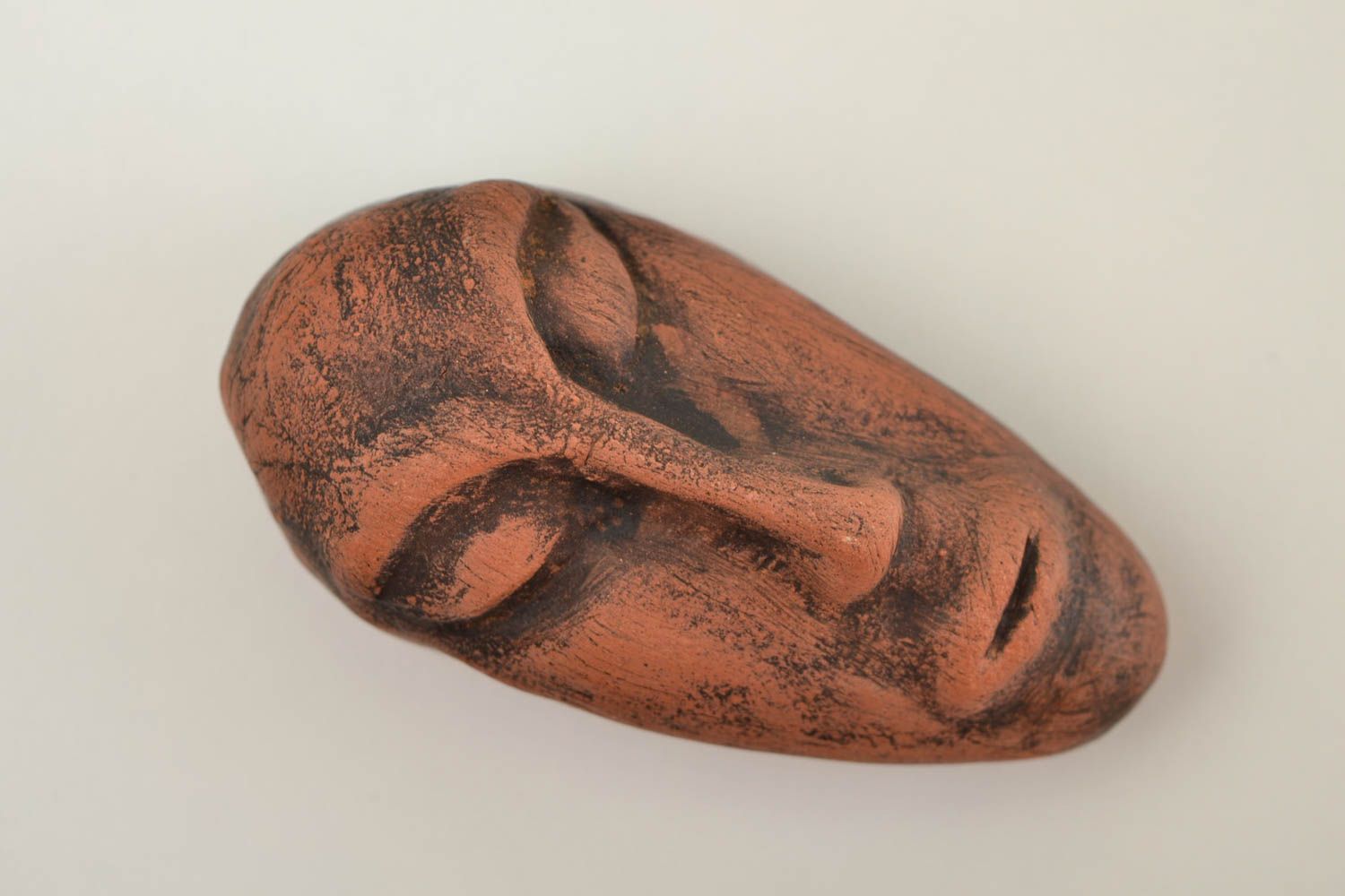 Handmade Ton Pfeife Accessoire für Männer Rauchen Zubehör aus Keramik Maske foto 1