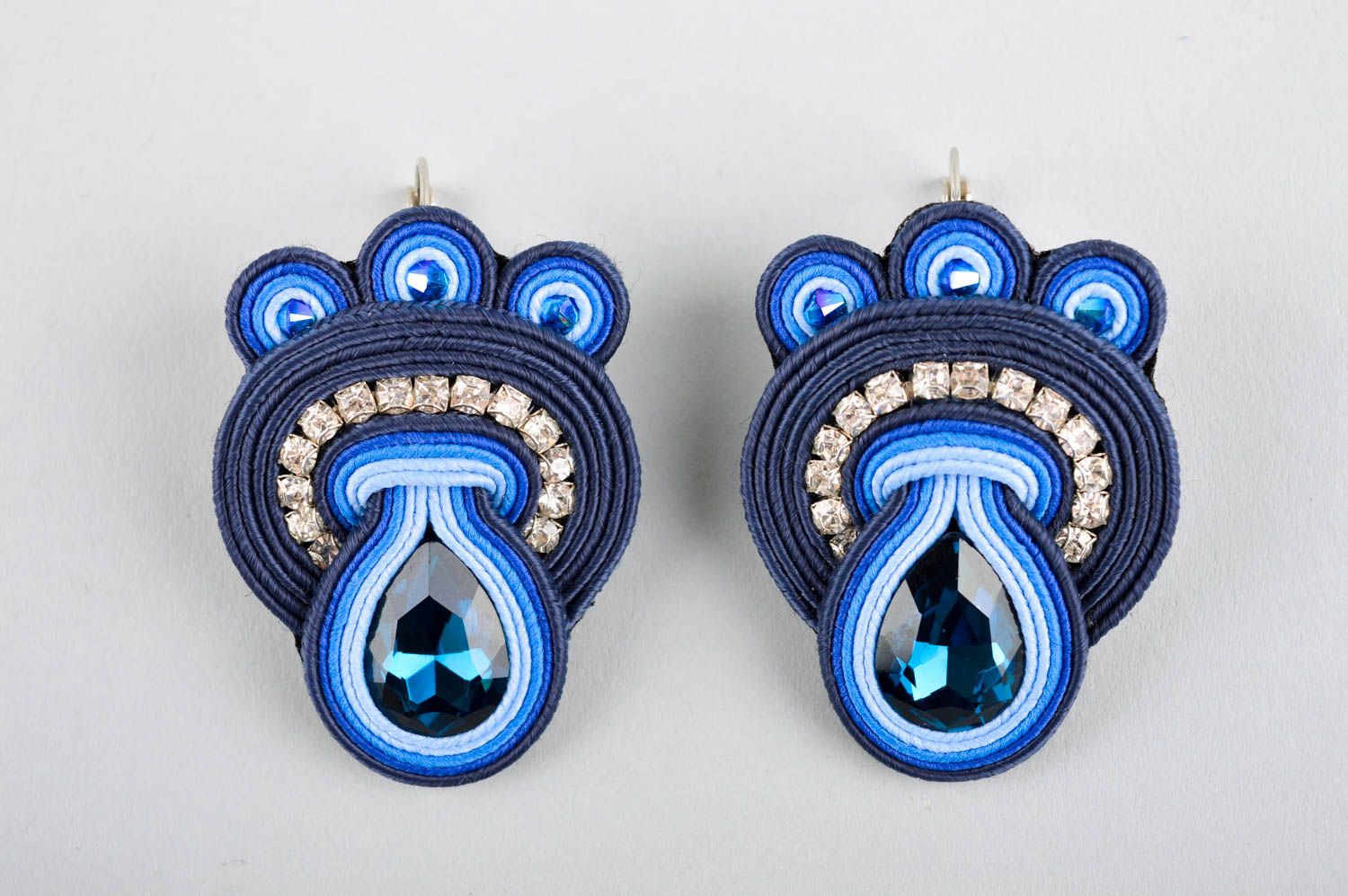 Unusual handmade soutache earrings textile earrings cool jewelry designs photo 3
