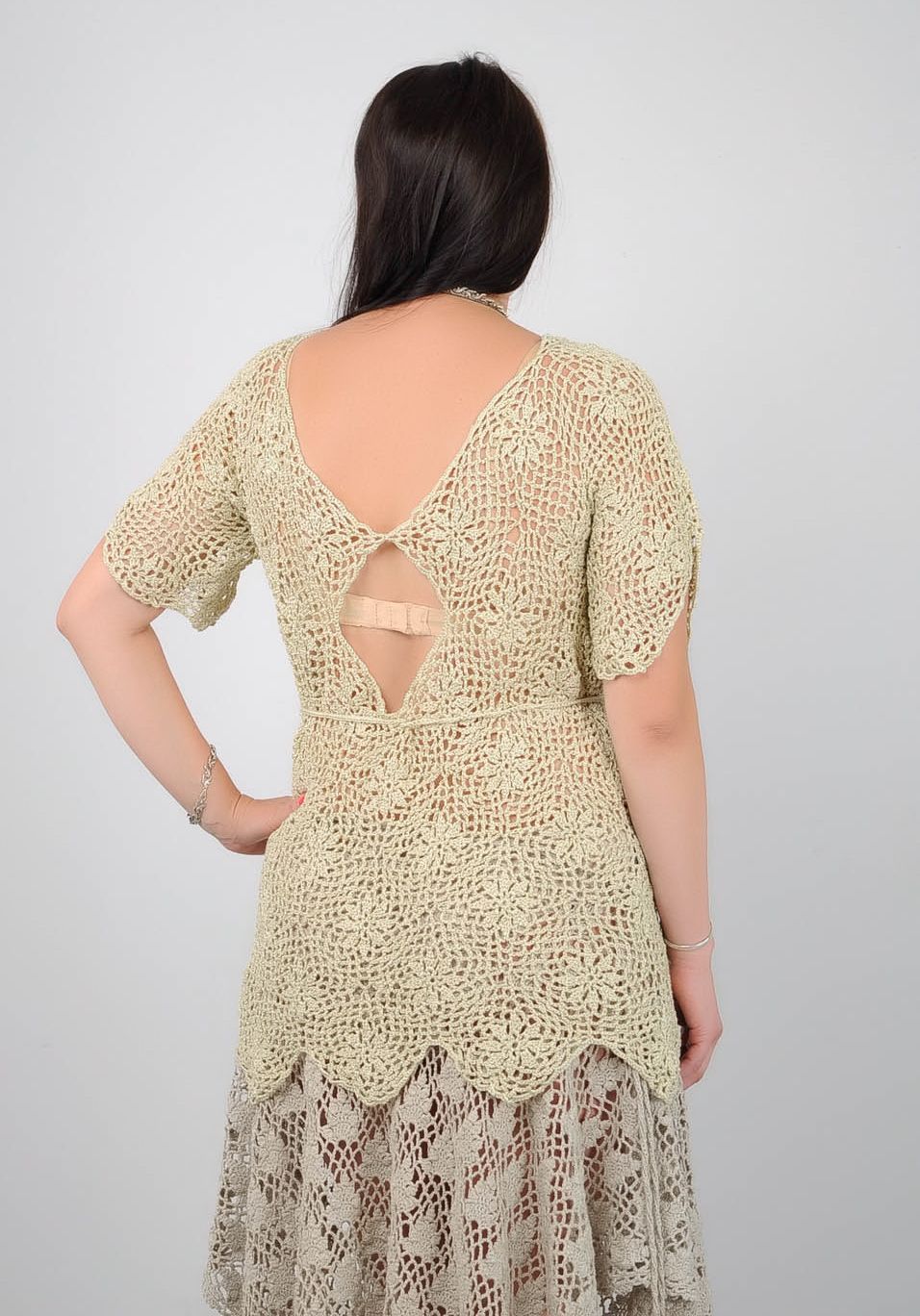Beige knitted tunic photo 2
