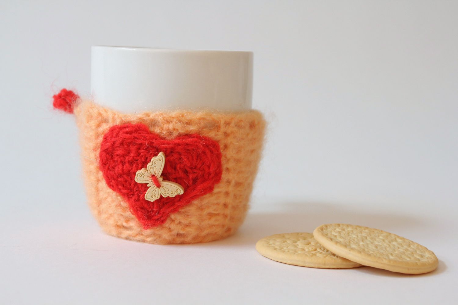 Handmade knitted cup warmer photo 5