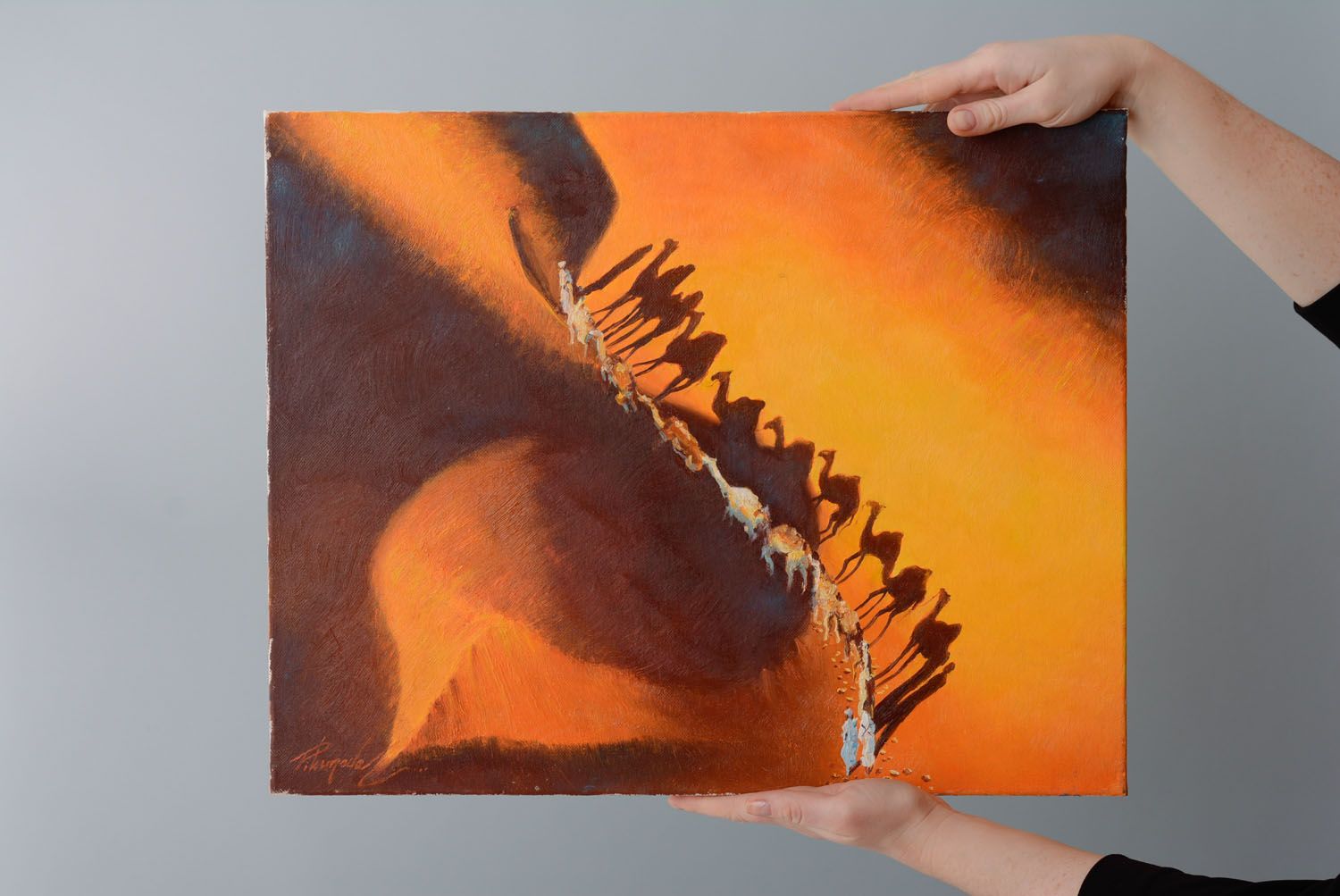 Gemälde mit Ölfarben Wüste foto 4