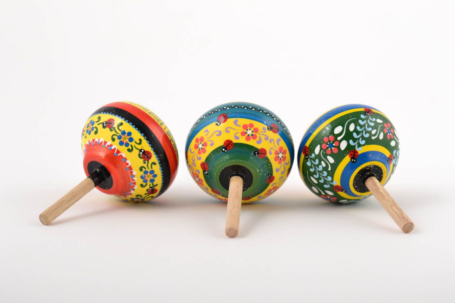Trompos de madera artesanales regalo personalizado juguetes para niños foto 5