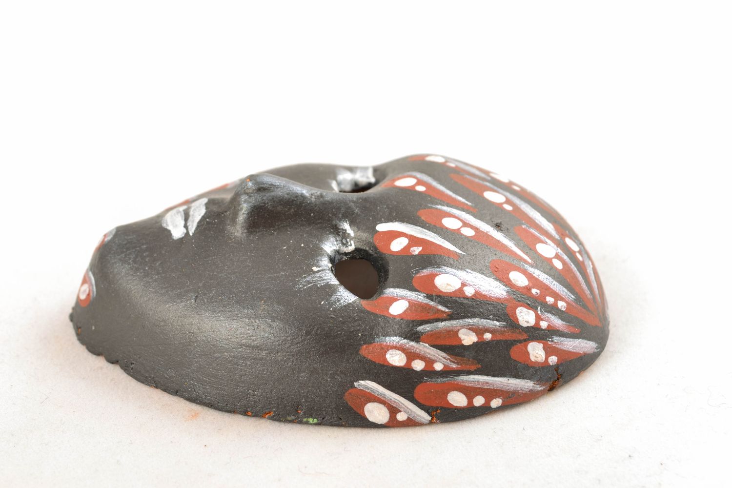 Maschera in argilla fatta a mano elemento decorativo d'autore originale
 foto 5
