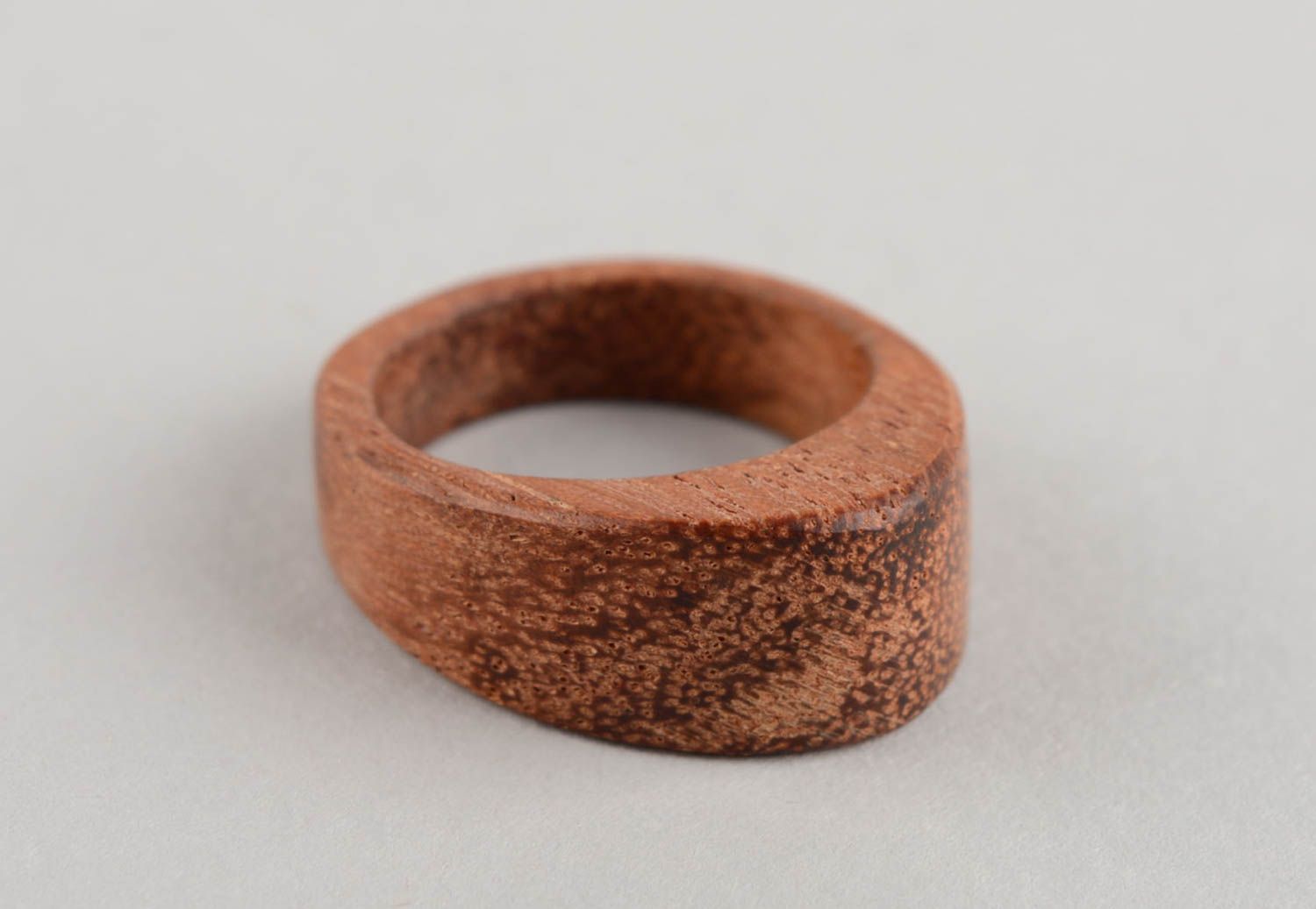 Handmade designer unusual eco friendly ring made of wood for men and women photo 2
