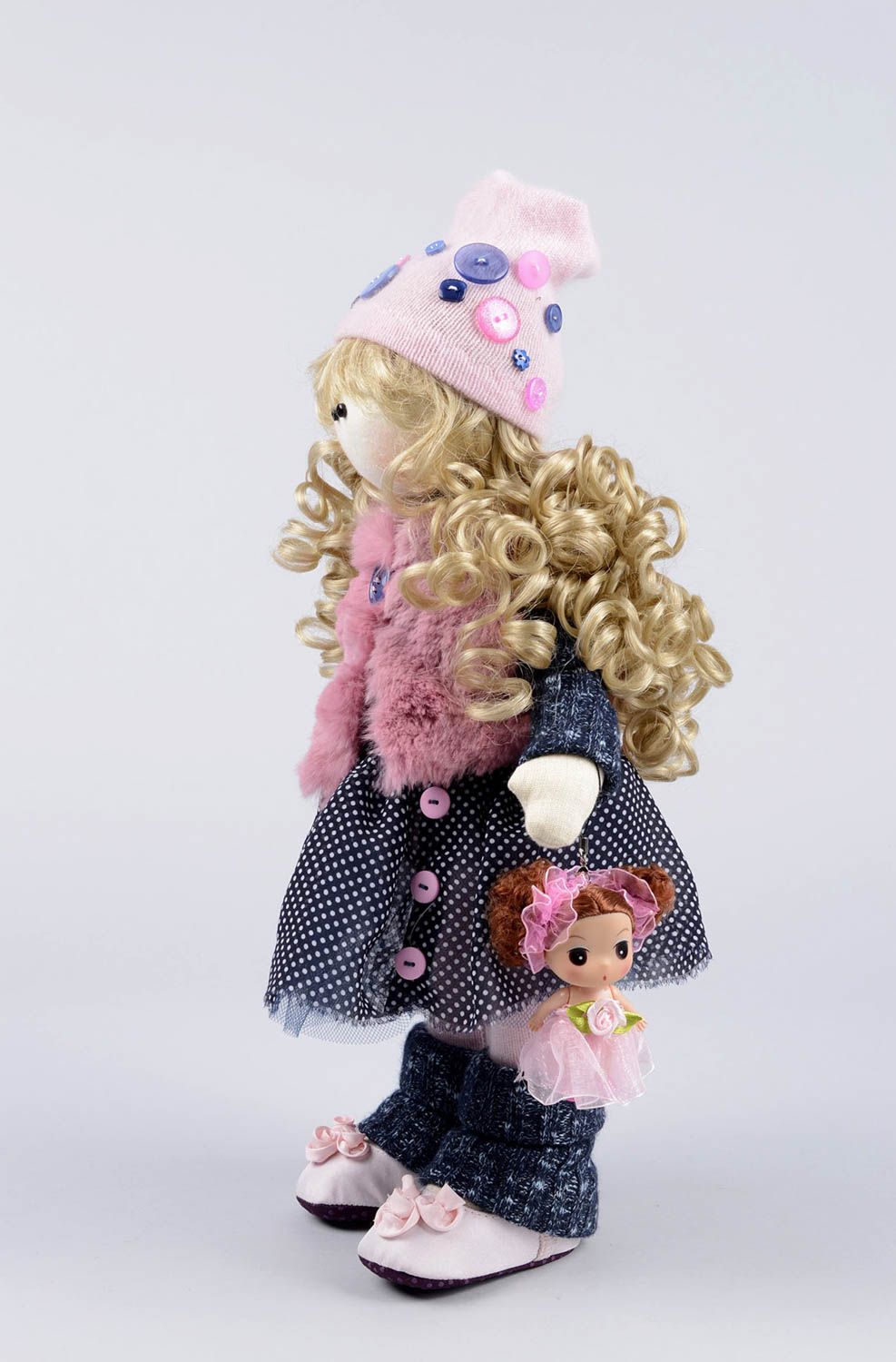 Красивая кукла для интерьера ручной работы кукла из ткани декоративная кукла фото 3