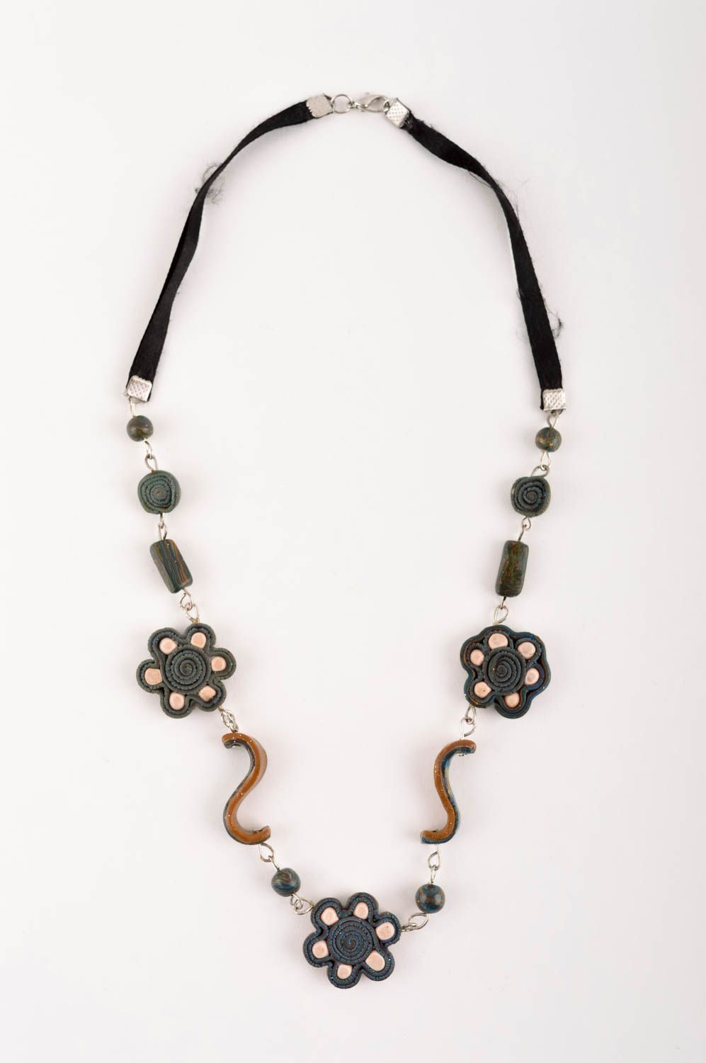 Damen Halskette handmade Halsschmuck für Damen Schmuck Collier aus Polymerton foto 4