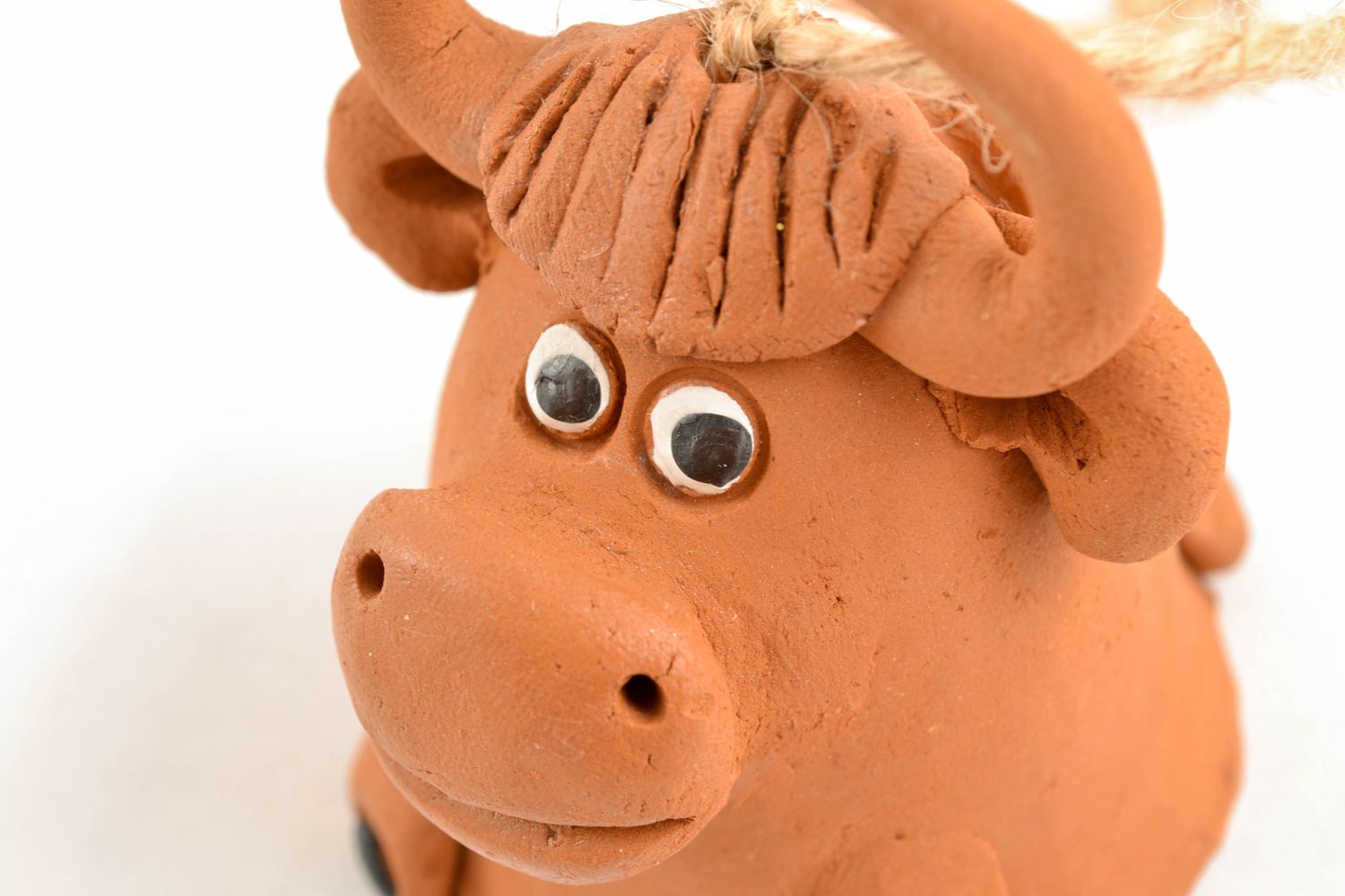 Designer ceramic bell in the shape of cheerful bull photo 4