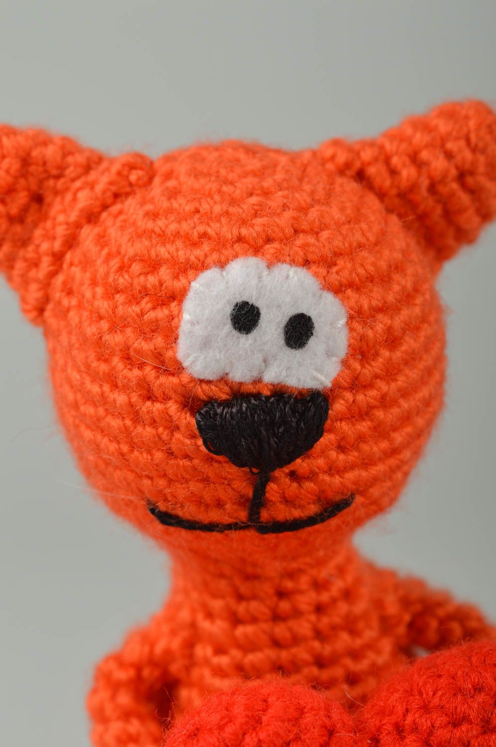 Weiches Katze Spielzeug in Orange handmade Stoff Kuscheltier Geschenk für Kinder foto 4