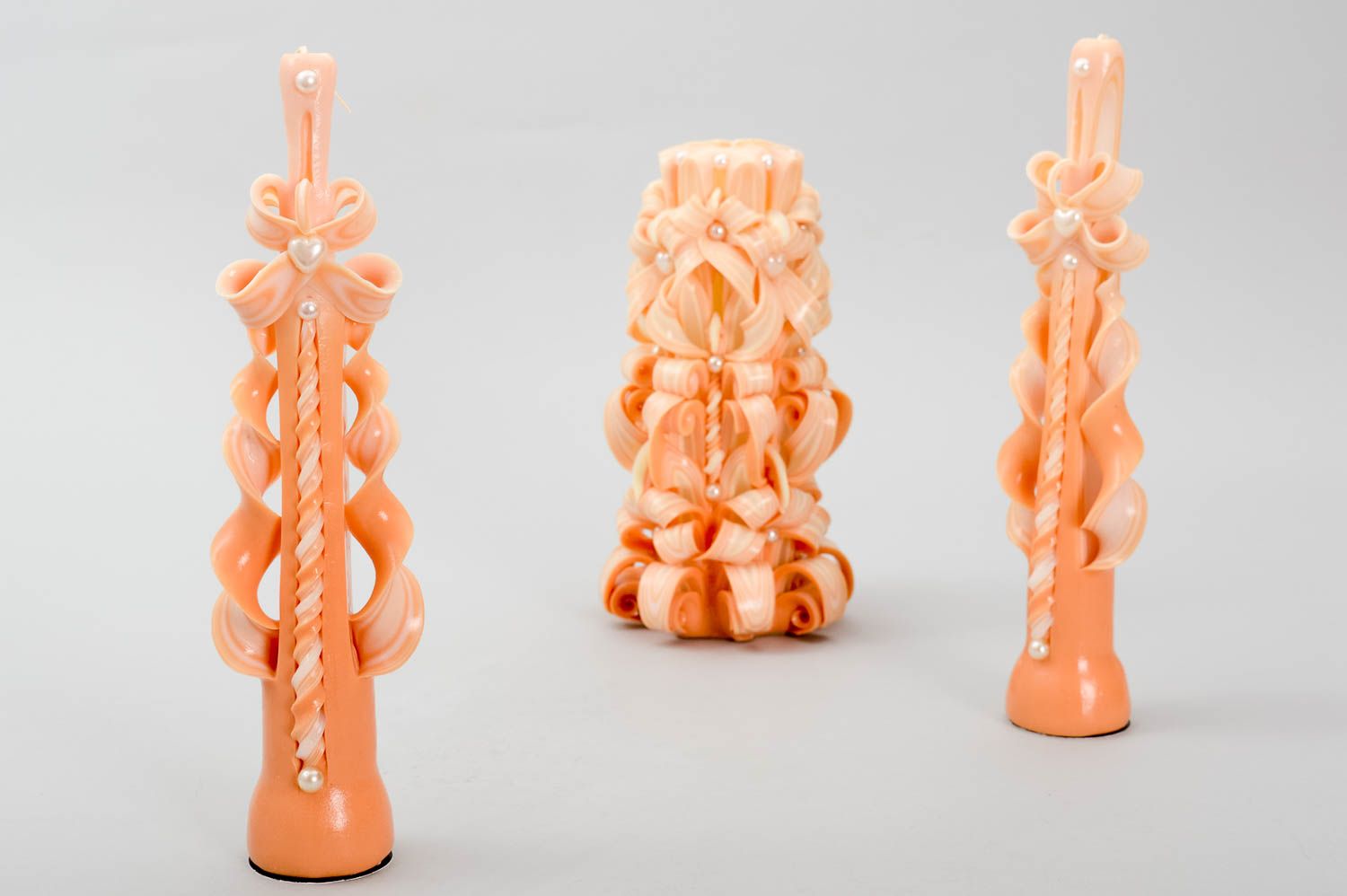 Velas de parafina hechas a mano naranjas elementos decorativos regalo original foto 5