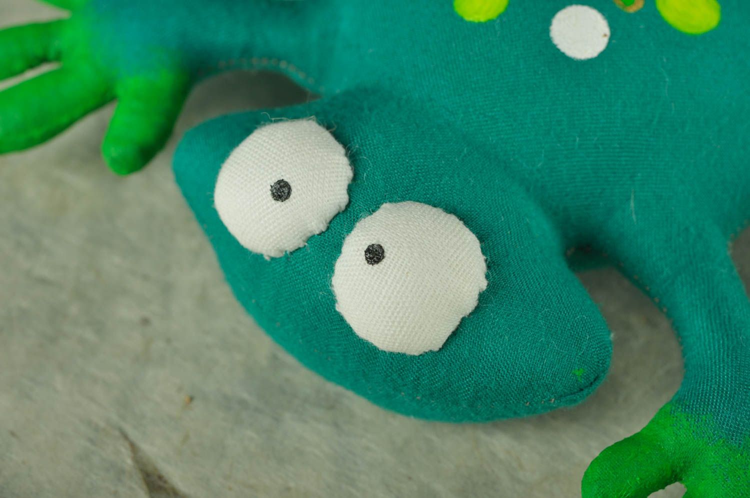 Handmade Kuscheltier Frosch Stoff Spielzeug Geschenk für Kinder künstlerisch foto 2