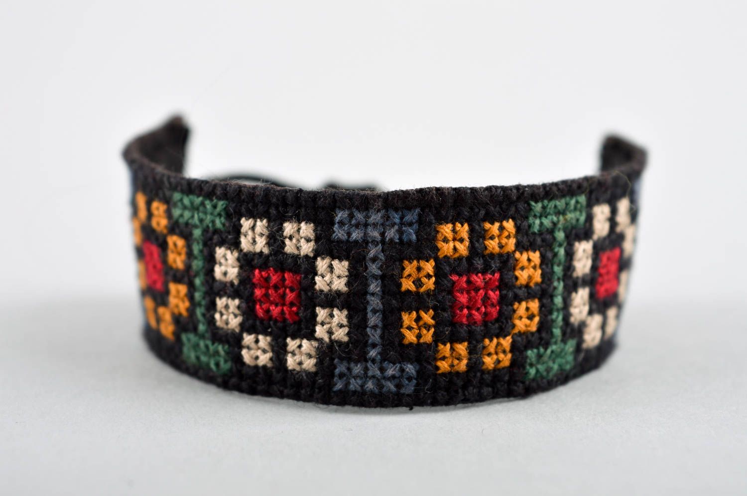 Handmade fabric bracelet textile wrist bracelet costume jewelry designs photo 3
