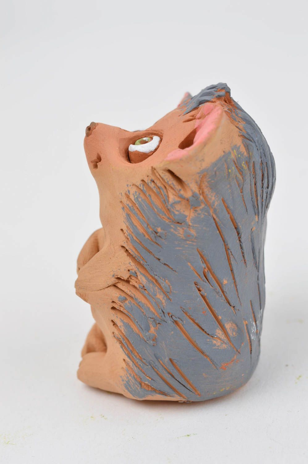 Статуэтка животного ежика ручной работы статуэтка для декора фигурка из глины фото 5