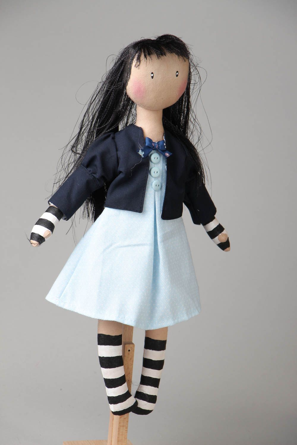Авторская кукла с черными волосами  фото 1