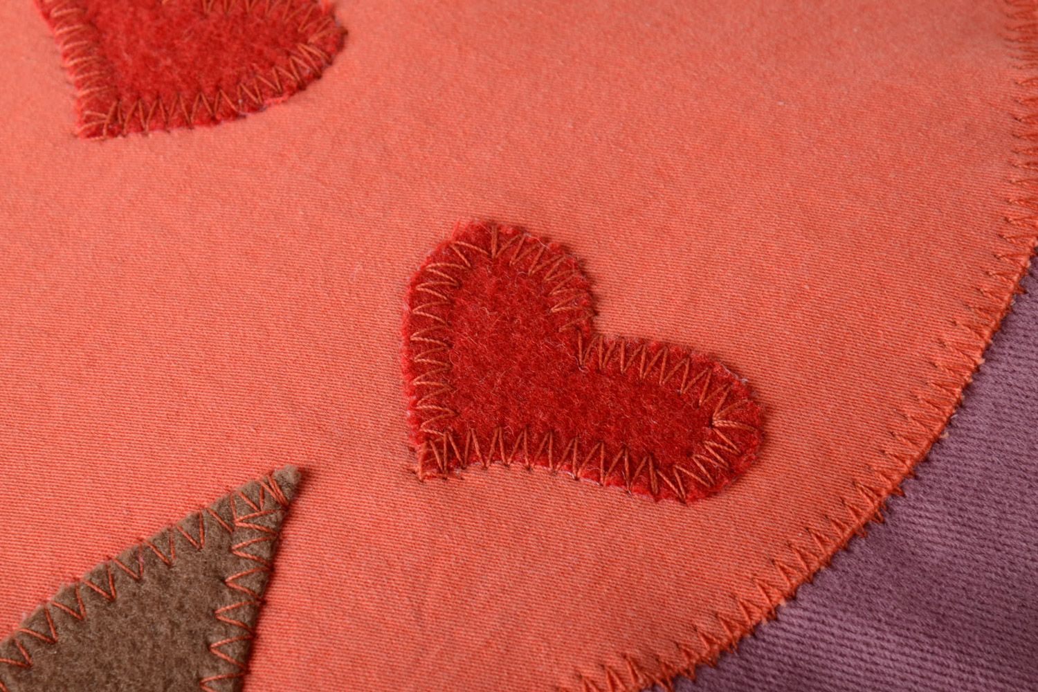 Coussin décoratif en tissu avec housse amovible rose motif chat fait main photo 3