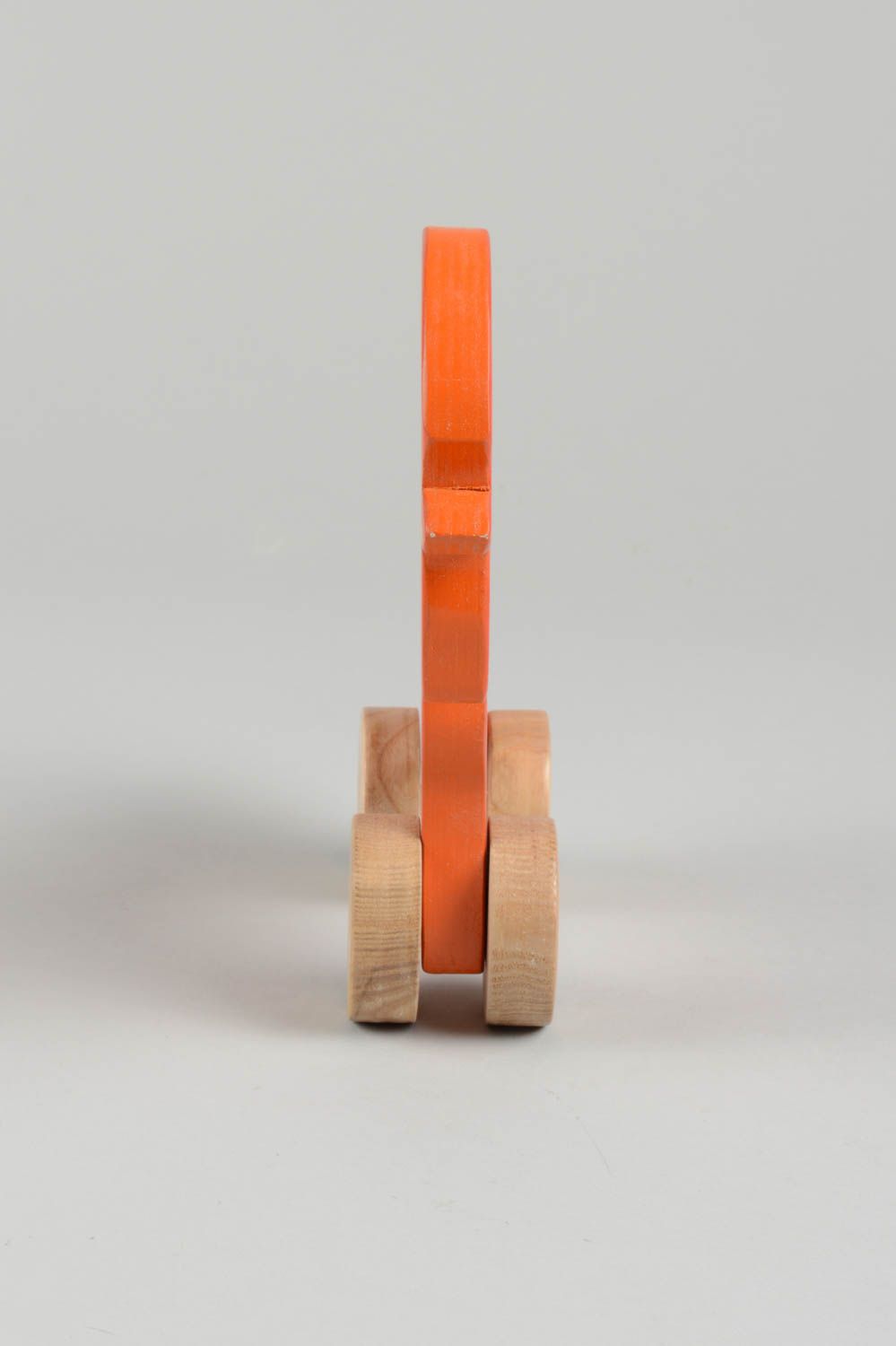 Игрушка ручной работы игрушка из дерева оранжевая лошадка игрушка-каталка фото 5
