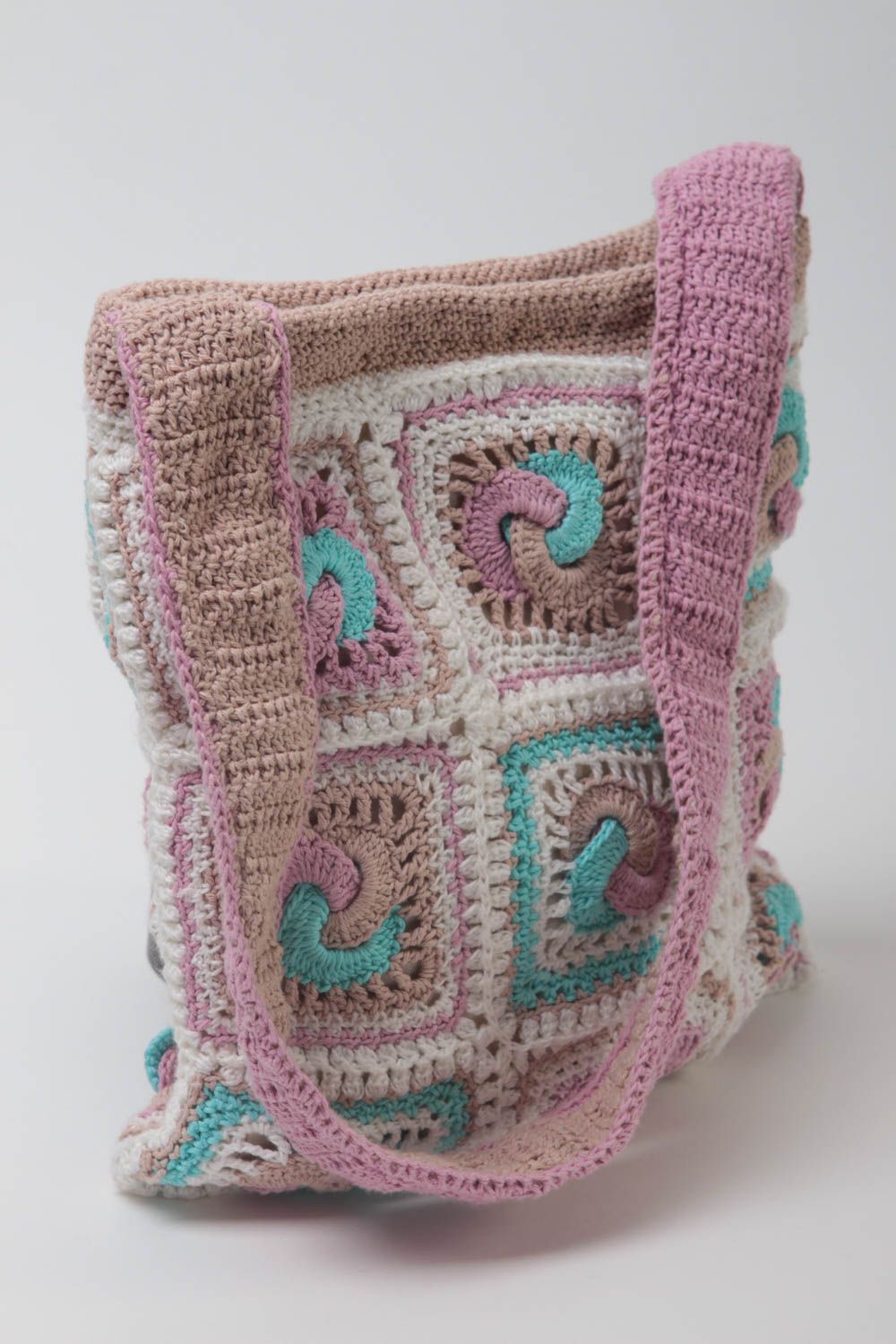 Handmade crocheted bag designer woman accessory casual bag stylish present photo 2